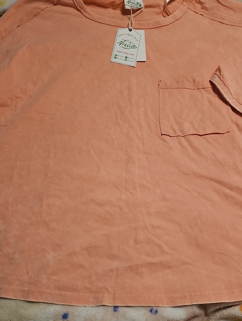 New Mix Peach Short-Sleeve Pocket Tee
